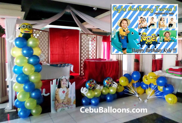Minions-theme Balloon Decor, Standee & Tarp (Kyle Anthony) at Metro Park Restaurant