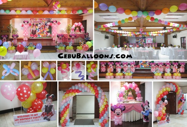 Minnie Mouse Balloon Decoration Setup Composite at Sacred Heart Center