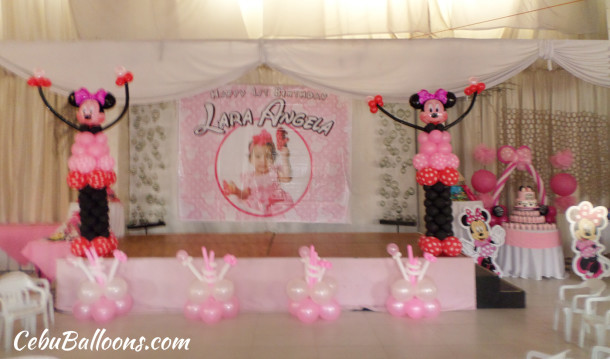 Minnie Mouse Balloon Decors at TLC for Lara Angela's 1st Birthday