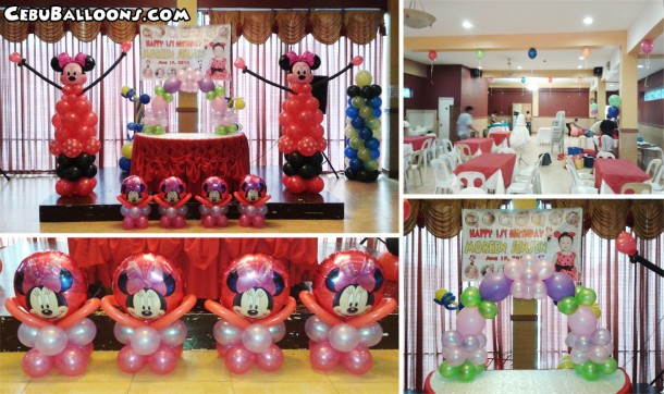 Minnie Mouse Balloon Setup at Hannah's Function Room