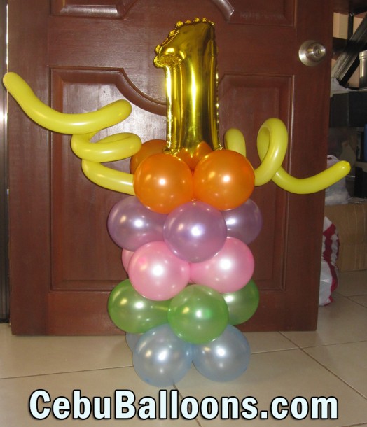 Number 1 Mylar Balloon Table Centerpiece