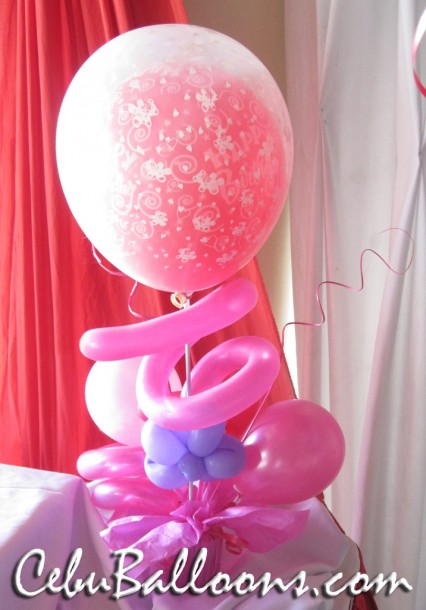 Pink Happy Birthday in Transparent Teddy Bear