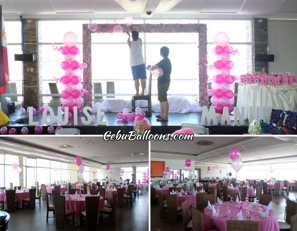 Pink & Hot Pink Balloon Decoration at Margarita Cuisine Robinland
