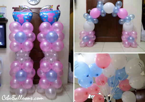 Pink, Light Blue, White Balloon Decors for Christening in Paknaan, Mandaue