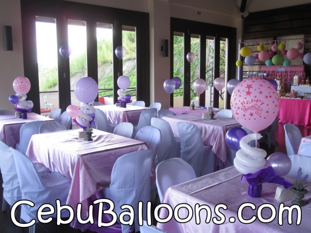 Pink & Purple Centerpieces at Monterrazas de Cebu