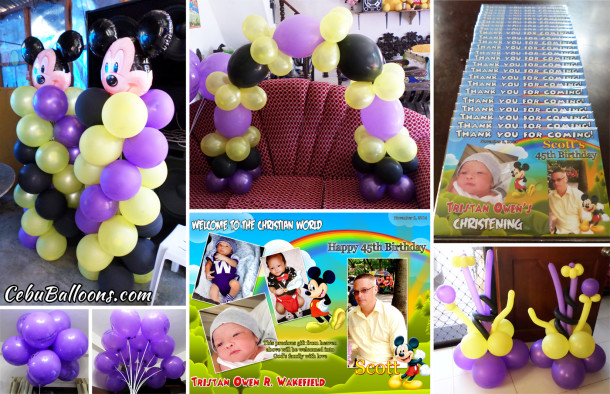 Purple, Yellow, Black Mickey Mouse Bunyag Package A