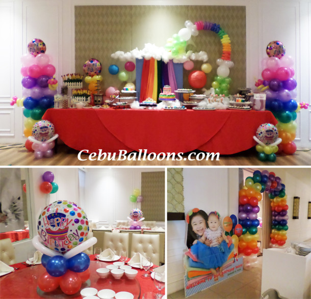 Rainbow Theme Balloon Decoration with 5ft Standee at Tsay Cheng Restaurant
