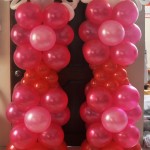 Red, Hot Pink, Pink Balloon Pillars