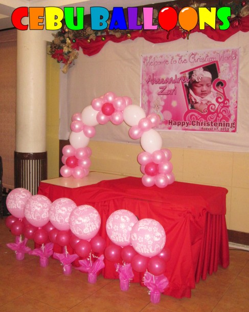 Simple Christening Balloon Decoration at Sugbahan