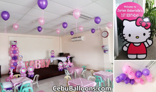 Simple Hello Kitty Balloon & Styro Setup for Jerien's 1st Birthday at LEMCO Lapulapu City