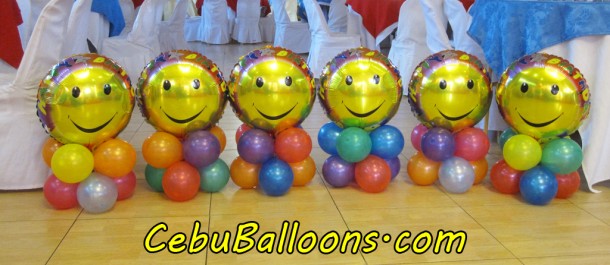 Smiley Balloons with Assorted Base