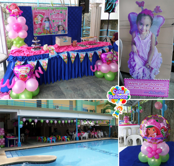 Strawberry Shortcake Balloon Decors with Party Supplies at Metro Park Poolside