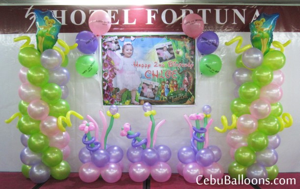 Tinkerbell Balloon Decoration at Hotel Fortuna