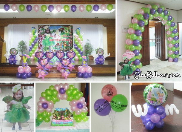 Tinkerbell Theme Balloon Setup at Sacred Heart Center (Saint Joseph Hall)