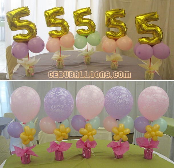 Balloon Centerpieces using Pastel Colors