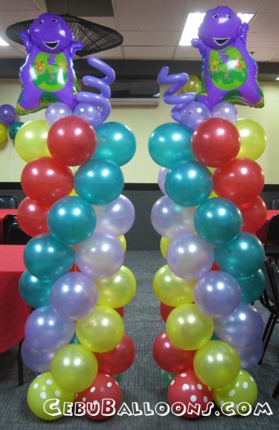 Barney Balloon Columns