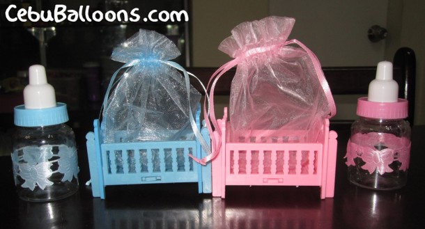Crib & Feeding Bottle Giveaways (Light Blue & Pink)