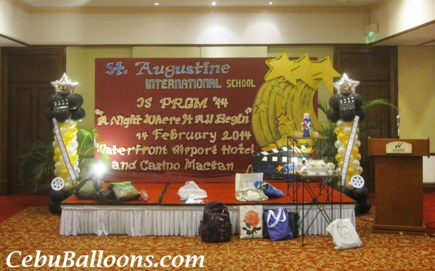 Hollywood Theme Balloon Columns for St Augustine School JS Prom at Waterfront Mactan