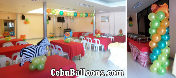 Jungle Safari Balloon Decors with Clown at AA's Barbeque (AS Fortuna)