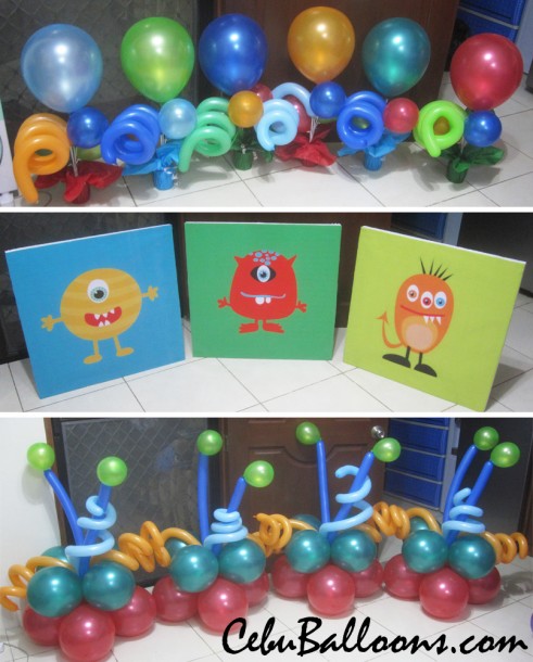 Monster Theme Balloon Decoration and Standees