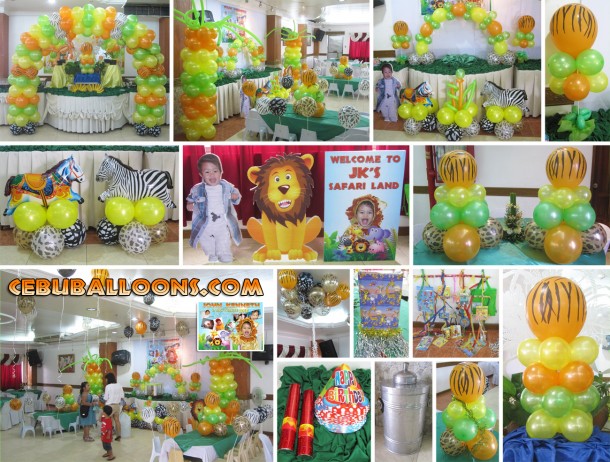 Safari Theme Balloon Decoration and Party Package - Composite