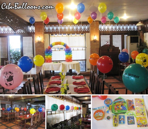 Winnie the Pooh Balloon Decors and prizes at Patio Isabel