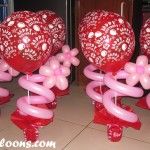Balloon Centerpieces - Red & Pink