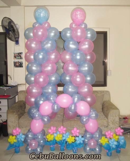 Balloon Decoration for Boy-Girl Double Christening Celebration