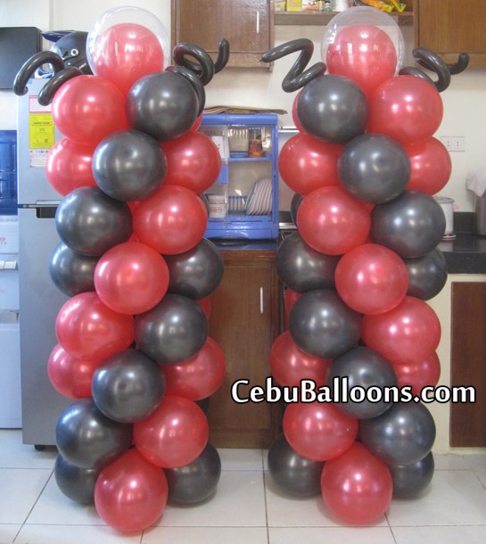 Black & Red Balloon Columns