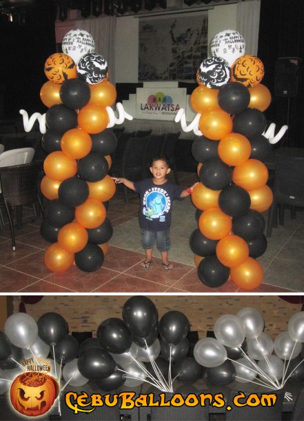 Halloween Theme Balloon Pillars & Stick Balloons at Lakwatsa Resto Lounge