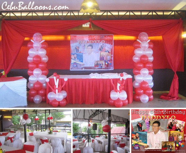 Red & White Balloon Decoration in Orosia Food Park