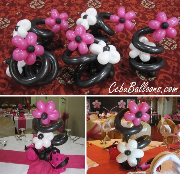 Centerpieces for Juicy Couture Themed Birthday Party