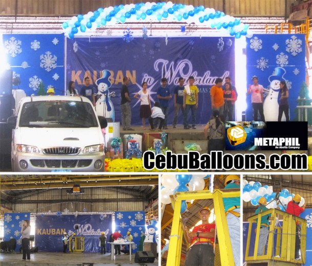 Balloon Arch with Snowflakes & Snowman at Metaphil