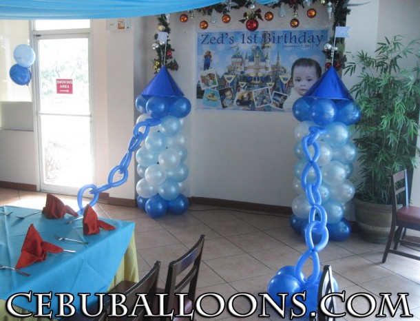 Castle Theme Balloon Columns with Chains