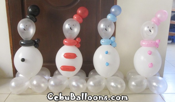 Snowman Balloon Centerpieces