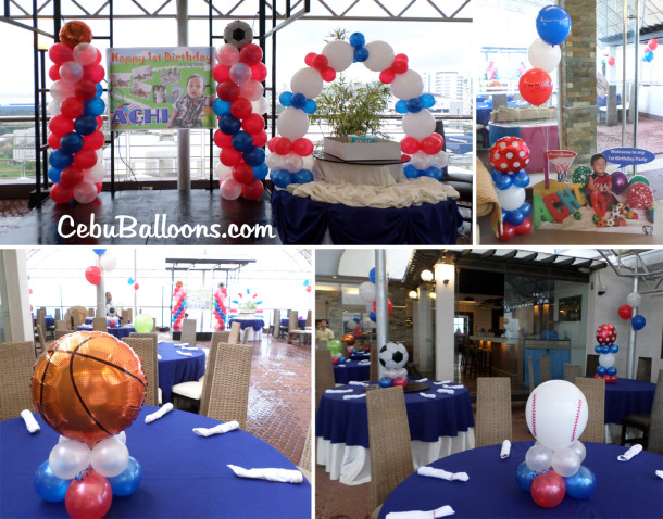 Sports-themed Balloon Decors with Standee & Tarp at Margarita Cuisine Robinland