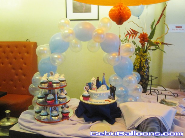 Balloon Cake Arch for Frozen Theme Birthday