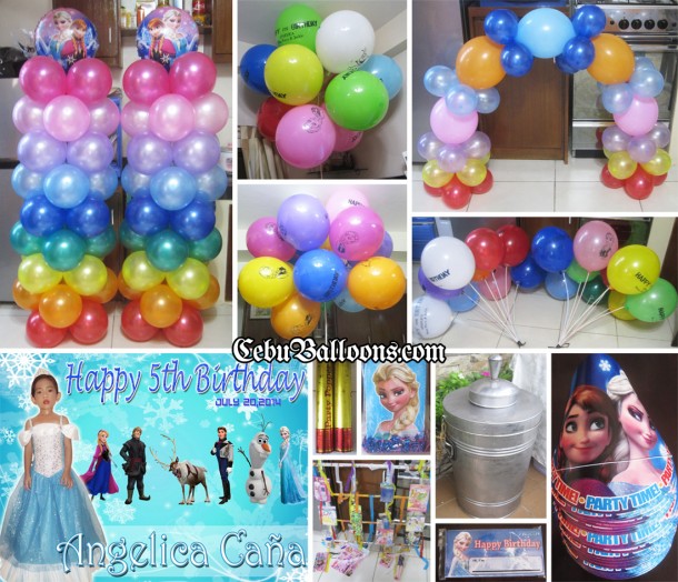 Colorful Disney Frozen Theme Balloon Decoration & Party Package (Angelica)