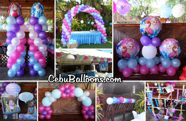 Disney Frozen Balloon Decoration with Party Items at Mama Dal's Party Place