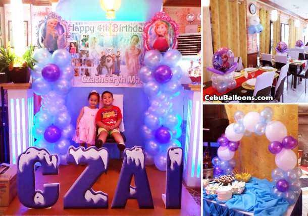 Disney Frozen Balloon Decoration with Styro Letters at Villa Pilipino Restaurant