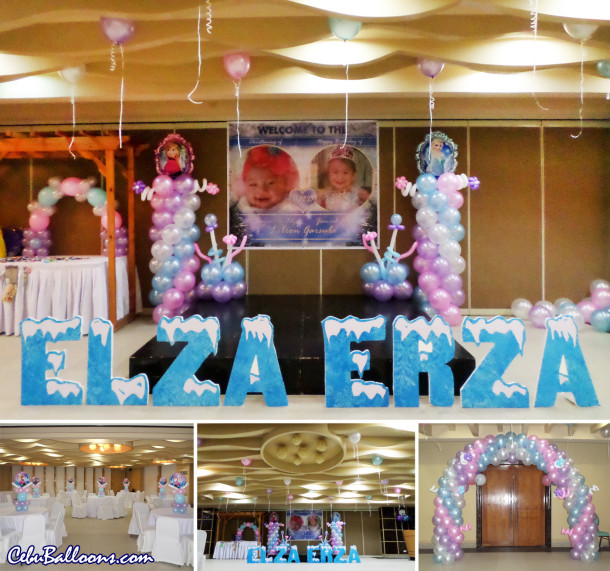 Elsa & Anna (Disney Frozen) Theme Balloon Setup at City Suites Ramos