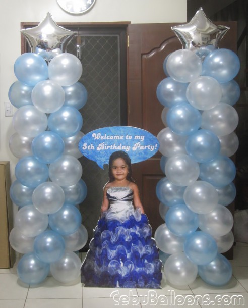 Frozen Theme Balloon Columns & Celebrant Standee