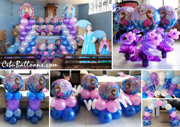 Frozen Theme Balloon Decors with Celebrant Standees at Catarman Liloan