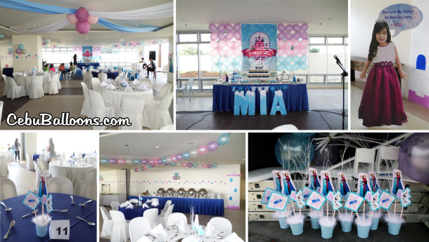 Frozen-theme Decors for Desserts, Ceiling, Tables & Entrance