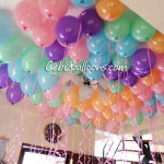Pastel-colored Flying Balloons for Valentines Day