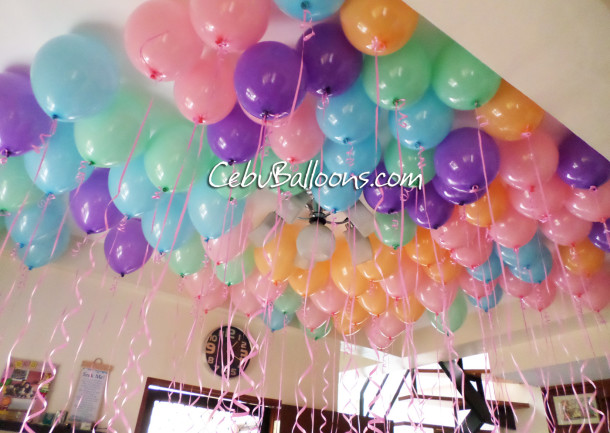 Pastel-colored Flying Balloons for Valentines Day