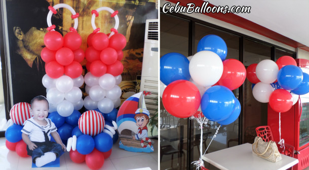 Nautical Theme Balloon Setup with Standees at Premiere Citi Suites