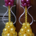 Balloon Pillars for Golden Birthday