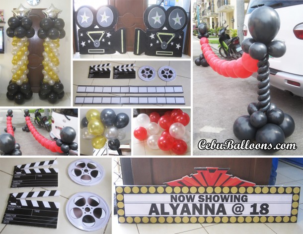 Hollywood Theme Balloon & Styro Decoration