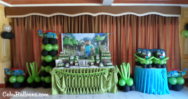 Minecraft Dessert Buffet with Balloon Decoration at Mactan Golf Club